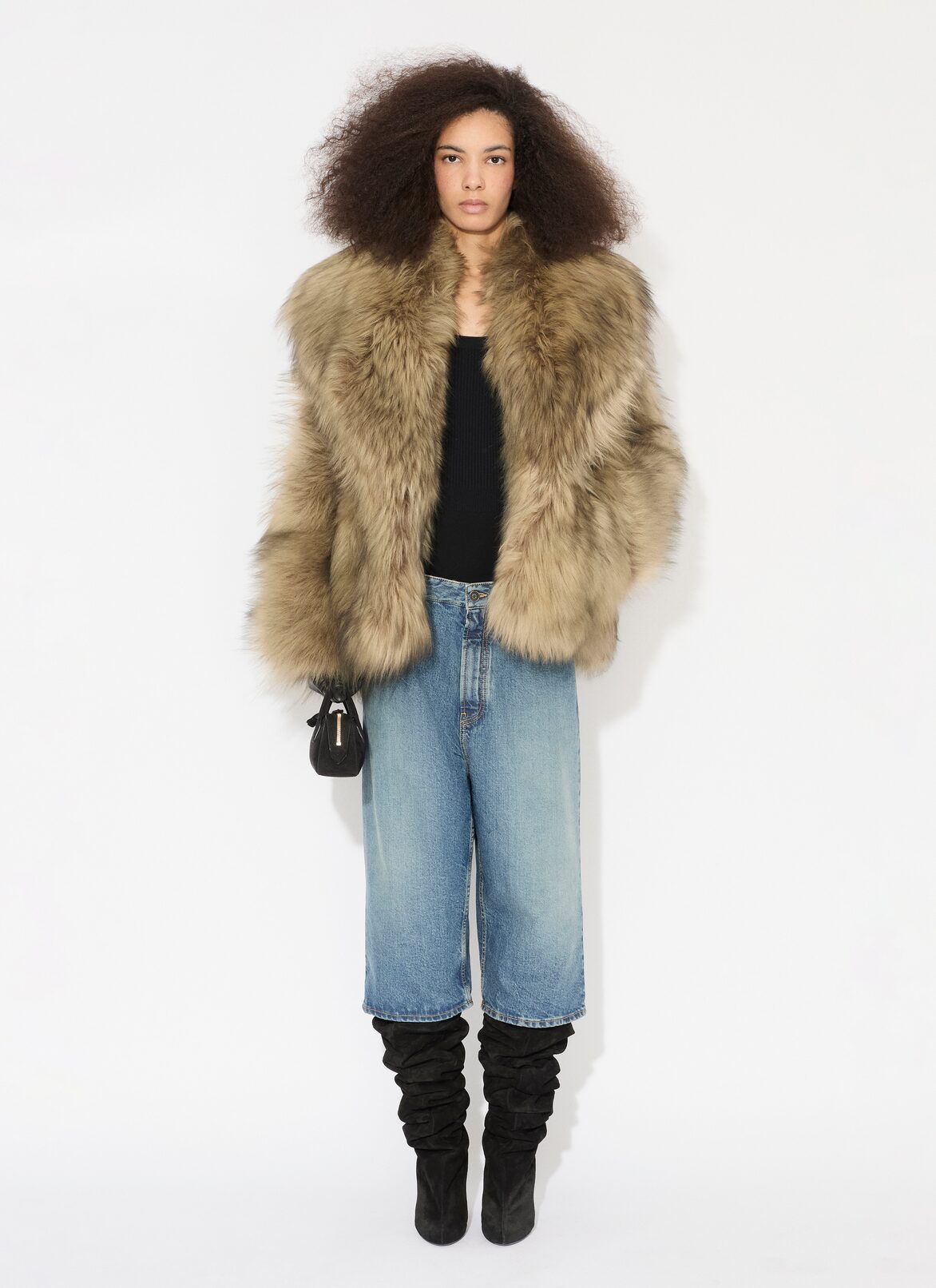 DENIM BERMUDA SHORTS WITH KNITTED WAISTBAND ALAÏA BLEU VINTAGE DENIM BERMUDA SHORTS WITH KNITTED WAISTBAND